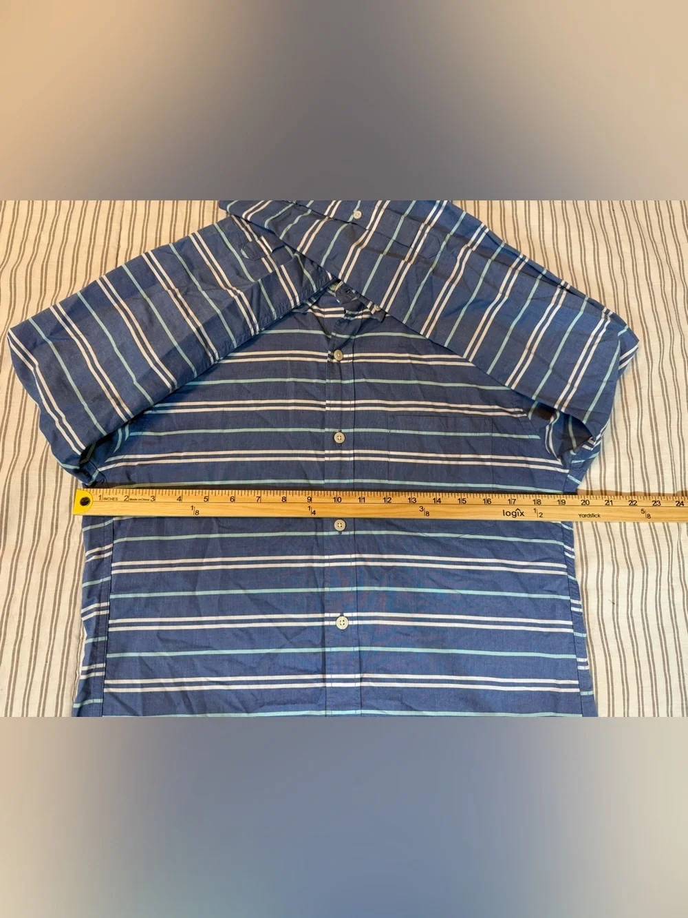 J. Crew Slim Fit Blue Striped Button Down Shirt Men’s Medium Long Sleeve Cotton
